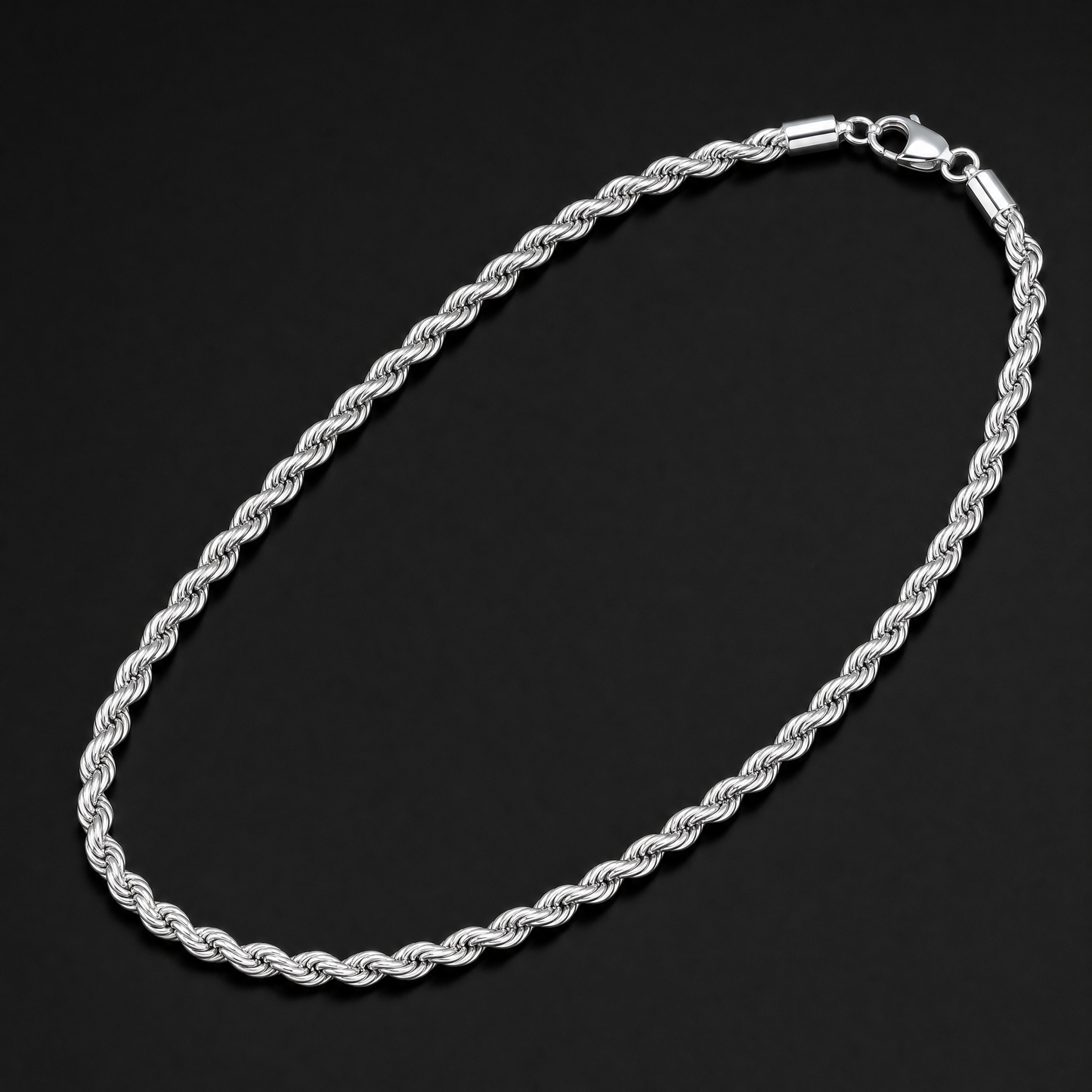 Saphir Silver Rope Chain Necklace product view