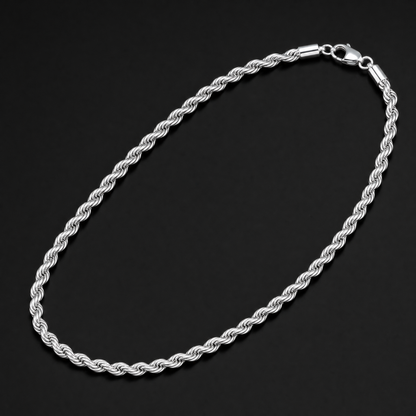 Saphir Silver Rope Chain Necklace product view