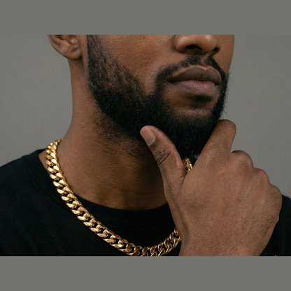 Miami Cuban link chain on-model detail