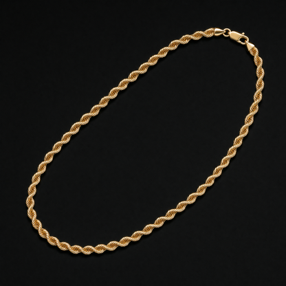 Saphir Gold Rope Chain Necklace product view