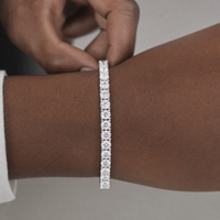 Simulated Diamond Tennis Bracelet, Gold or Silver Plated, 2-5mm